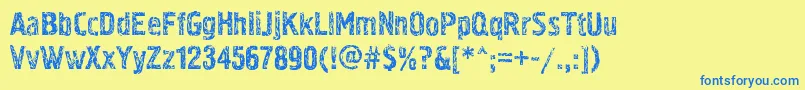 Pollockc3 Font – Blue Fonts on Yellow Background