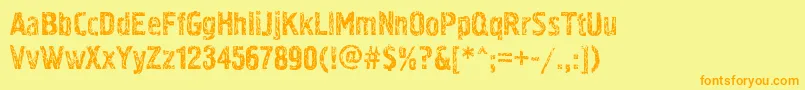 Pollockc3 Font – Orange Fonts on Yellow Background