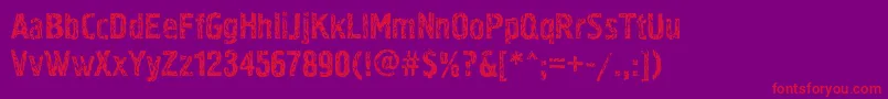 Pollockc3-Schriftart – Rote Schriften auf violettem Hintergrund