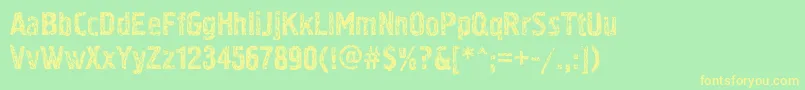 Pollockc3 Font – Yellow Fonts on Green Background