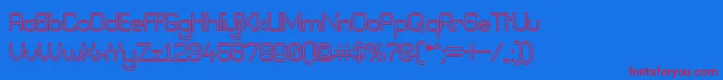 BraveNewEraOutlineG98 Font – Red Fonts on Blue Background