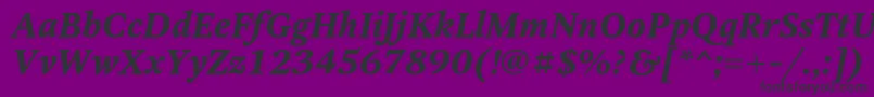 フォントOctavacBolditalic – 紫の背景に黒い文字