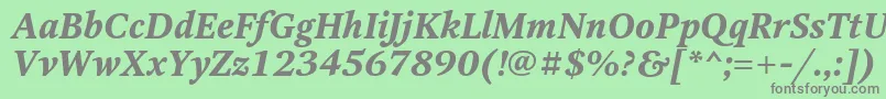 フォントOctavacBolditalic – 緑の背景に灰色の文字