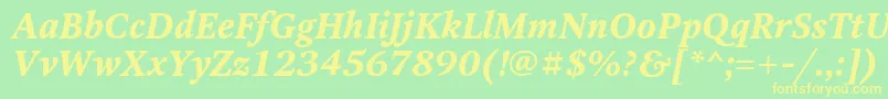 OctavacBolditalic Font – Yellow Fonts on Green Background