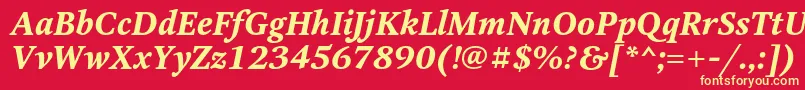 OctavacBolditalic Font – Yellow Fonts on Red Background