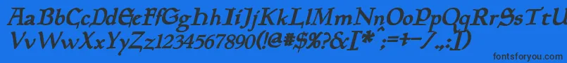 PlanewalkerBoldItalic Font – Black Fonts on Blue Background