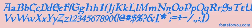 PlanewalkerBoldItalic Font – Blue Fonts on Pink Background