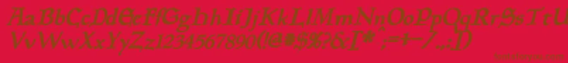 PlanewalkerBoldItalic Font – Brown Fonts on Red Background