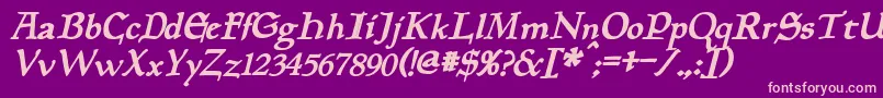 PlanewalkerBoldItalic Font – Pink Fonts on Purple Background