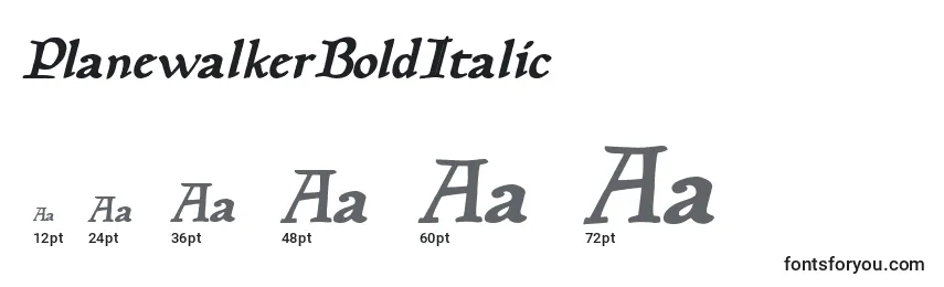 PlanewalkerBoldItalic Font Sizes