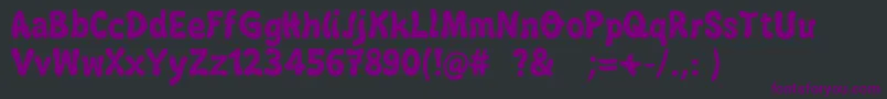 Czcionka Bubblegun – fioletowe czcionki na czarnym tle