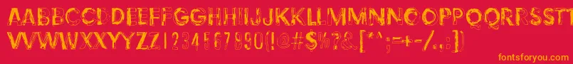 TortureLight Font – Orange Fonts on Red Background