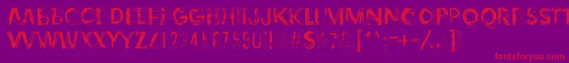 TortureLight Font – Red Fonts on Purple Background