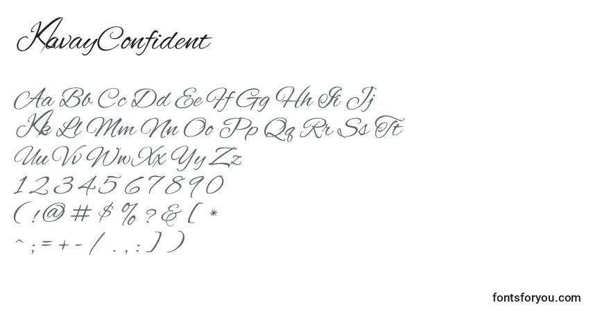 Schriftart KavayConfident – Alphabet, Zahlen, spezielle Symbole