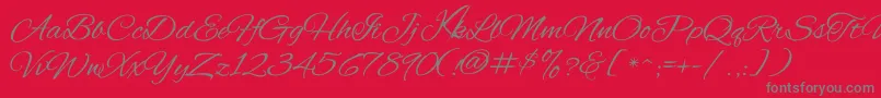 KavayConfident-Schriftart – Graue Schriften auf rotem Hintergrund