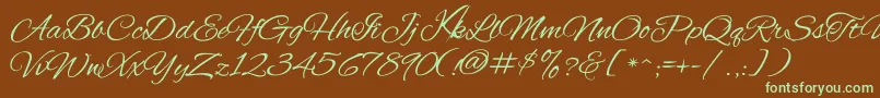 KavayConfident Font – Green Fonts on Brown Background