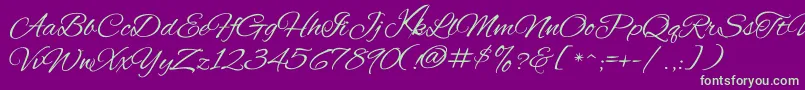 KavayConfident Font – Green Fonts on Purple Background