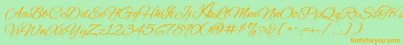 KavayConfident Font – Orange Fonts on Green Background