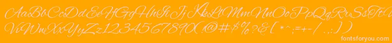 KavayConfident-Schriftart – Rosa Schriften auf orangefarbenem Hintergrund