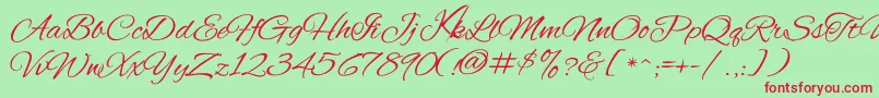 KavayConfident Font – Red Fonts on Green Background