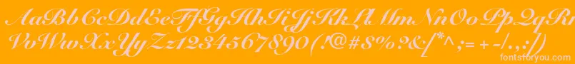 SnellroundhandltstdBlkscr Font – Pink Fonts on Orange Background