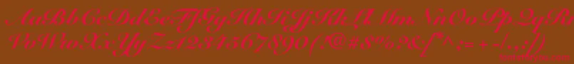 SnellroundhandltstdBlkscr Font – Red Fonts on Brown Background