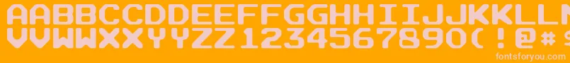 Fonte ArcadeR – fontes rosa em um fundo laranja