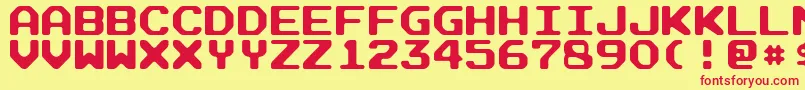 ArcadeR Font – Red Fonts on Yellow Background