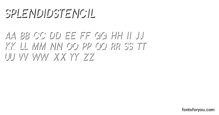 SplendidStencil Font – alphabet, numbers, special characters