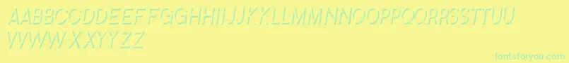 SplendidStencil-Schriftart – Grüne Schriften auf gelbem Hintergrund