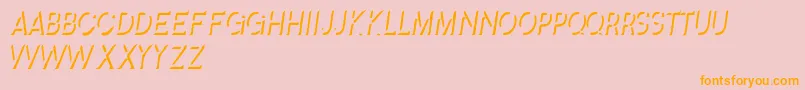 SplendidStencil-Schriftart – Orangefarbene Schriften auf rosa Hintergrund