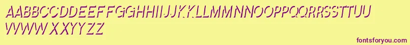 SplendidStencil-Schriftart – Violette Schriften auf gelbem Hintergrund