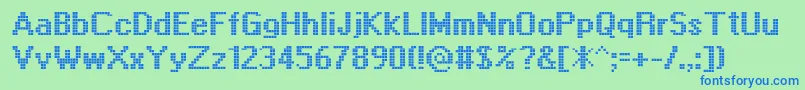 Displayotf Font – Blue Fonts on Green Background