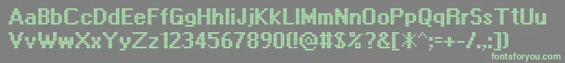 Fonte Displayotf – fontes verdes em um fundo cinza