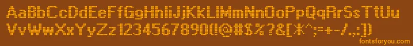 Więcej informacji o czcionce Displayotf Czcionka Displayotf – pomarańczowe czcionki na brązowym tle