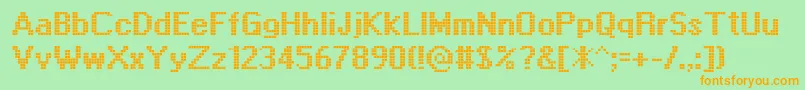 Displayotf Font – Orange Fonts on Green Background