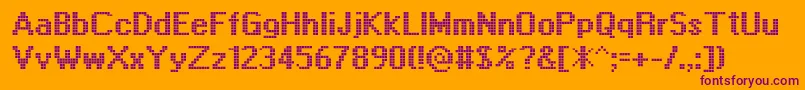 Displayotf Font – Purple Fonts on Orange Background