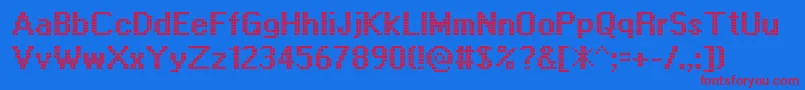 Displayotf Font – Red Fonts on Blue Background