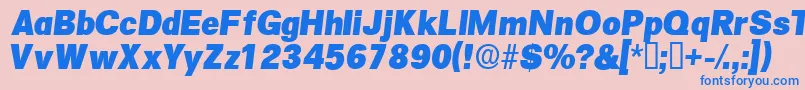 フォントSalinadisplaysskItalic – ピンクの背景に青い文字