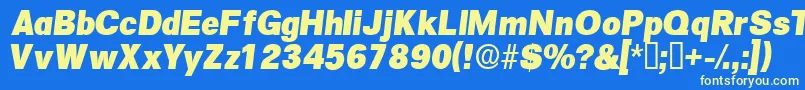 SalinadisplaysskItalic Font – Yellow Fonts on Blue Background