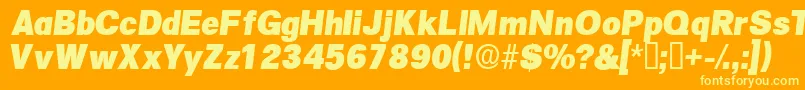 SalinadisplaysskItalic-fontti – keltaiset fontit oranssilla taustalla
