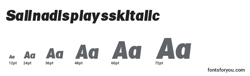 Размеры шрифта SalinadisplaysskItalic
