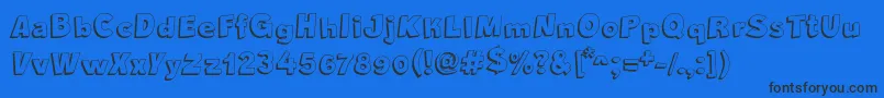 CrazyKrabsShadow Font – Black Fonts on Blue Background