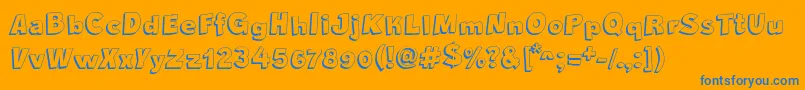 CrazyKrabsShadow Font – Blue Fonts on Orange Background