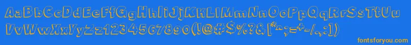 CrazyKrabsShadow Font – Orange Fonts on Blue Background