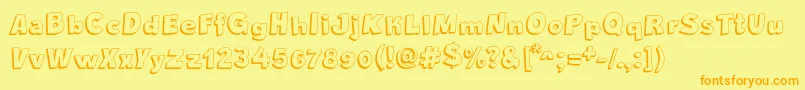 CrazyKrabsShadow Font – Orange Fonts on Yellow Background