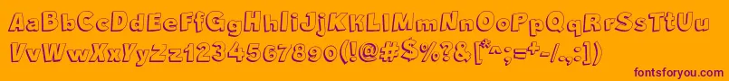 CrazyKrabsShadow Font – Purple Fonts on Orange Background