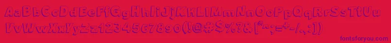 フォントCrazyKrabsShadow – 赤い背景に紫のフォント