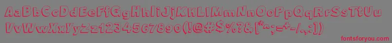 フォントCrazyKrabsShadow – 赤い文字の灰色の背景
