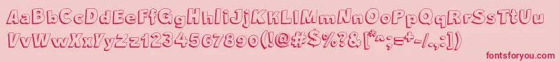 フォントCrazyKrabsShadow – ピンクの背景に赤い文字